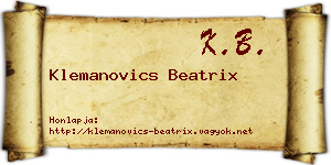 Klemanovics Beatrix névjegykártya